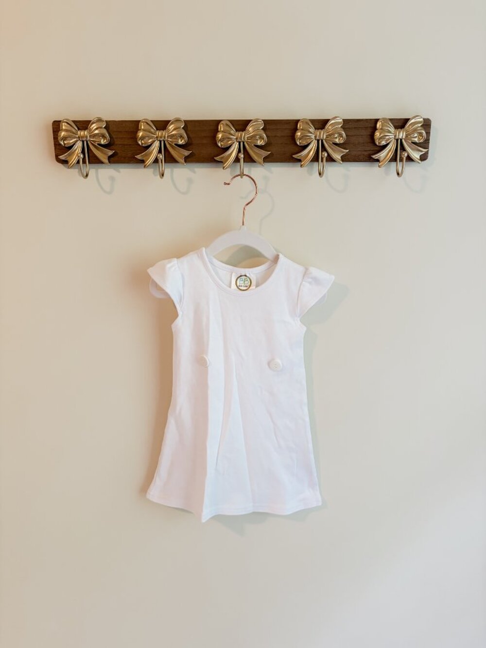 Blanks Boutique 2T White Girls' Dress with Ruffled Sleeves